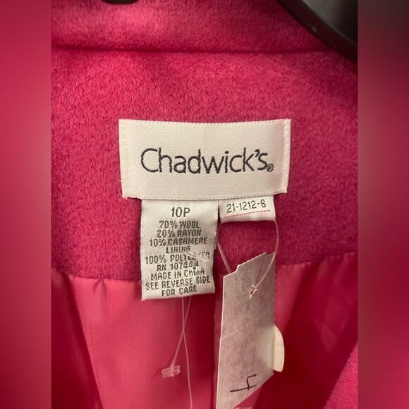 Chadwick's Sz. 10 Petite Pink Wool Blend Jacket - Picture 2 of 4